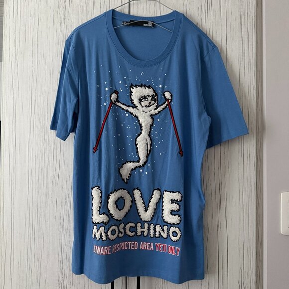 Love Moschino Blue Crewneck T-Shirt - Picture 1 of 4